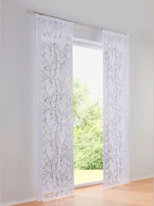 Panneaux-rideaux qualité jacquard - helline home - Blanc