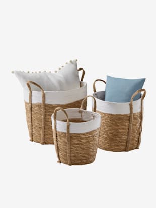 Lot de 3 paniers indispensable dans chaque pièce - helline home - Couleur Ivoire-blanc