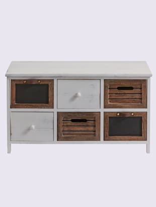 Banc bois massif de paulownia - helline home - Blanc-marron