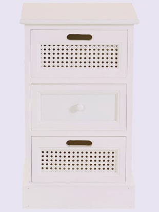 Commode en bois massif de paulownia - helline home - Blanc