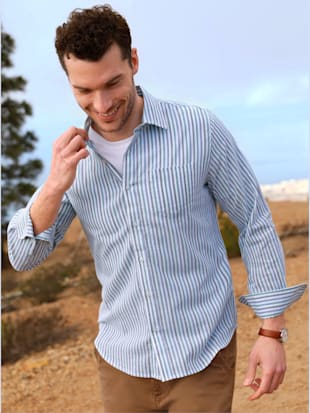 Chemise à manches longues rayures en fils teintés - Catamaran - Modalova