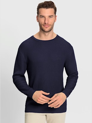 Pull encolure ronde tricot côtelé moderne - Catamaran - Modalova