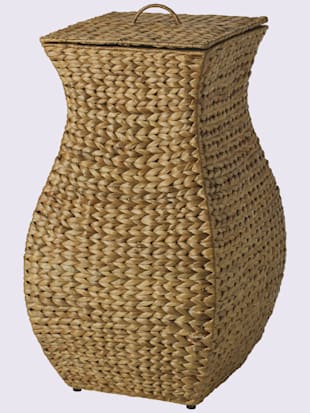 Panier à linge jacinthe d'eau tressée - helline home - Couleur Ivoire