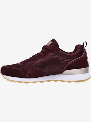 Baskets cuir velours doux et textile - Skechers - Lie De Vin