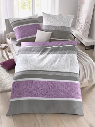 Linge de lit flanelle fine douce - Bierbaum - Mûre À Rayures