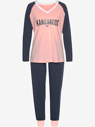 pyjama au style universitaire - kangaroos - rose-bleu foncé