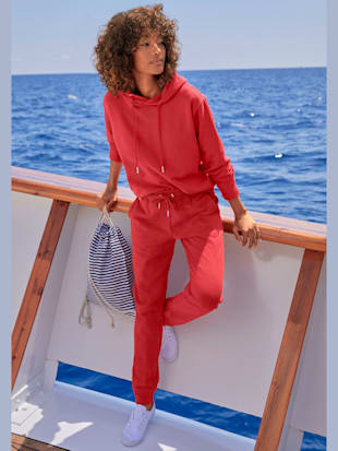 Pantalon de survêtement pantalon molletonné à la largeur confortable - H.I.S - Rouge