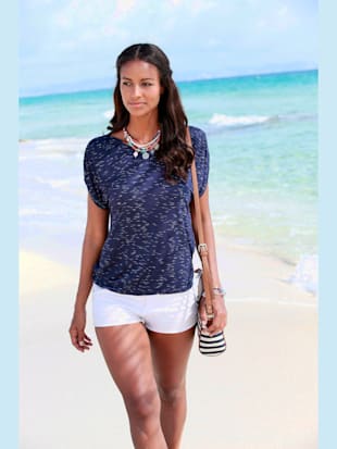 T-shirt lascana aux superbes coloris chinés - LASCANA - Marine