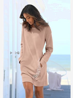 Robe en matière sweat robe d'intérieur sportive avec grand imprimé logo - Bench. - Nude-blanc