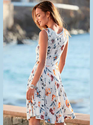 Robe en jersey encolure ronde - Vivance - Gris Chiné Imprimé