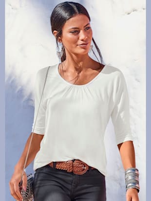 T-shirt à manches 3/4 lot de 2 pratique - LASCANA - Crème, Noir