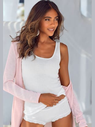 Chemise qualité côtelée douce au design tendance - LASCANA - Rose Chiné, Crème