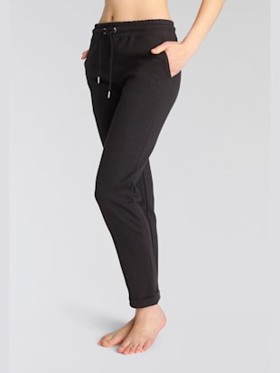 Pantalon basique avec petit logo brodé - H.I.S - Noir
