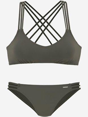 Bikini bustier uni tendance - Bruno Banani - Vert Olive
