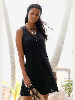 robe de plage robe-tunique estivale - lascana - noir