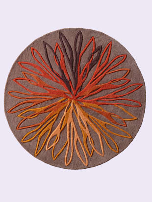 Tapis à poils longs fait main - helline home - Taupe-rouge