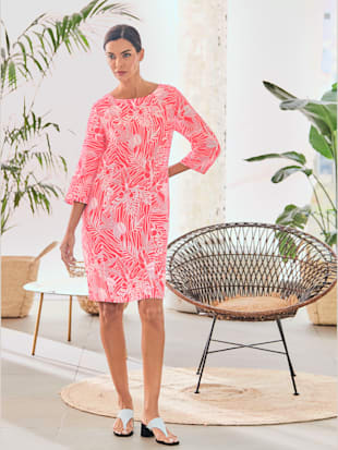 Robe imprimée qualité tissée - Rick Cardona - Corail-blanc Imprimé