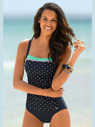 Maillot de bain élégant mélange de rayures et pois - LASCANA - Marine-turquoise