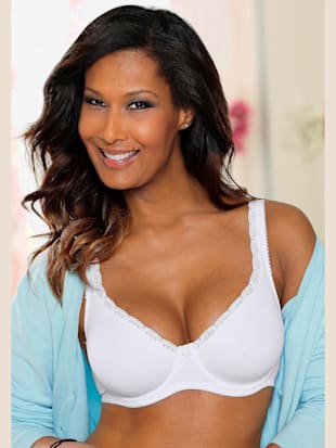 Soutien-gorge spécial t-shirt soutien-gorge basique avec bord dentelle décoratif sur les bonnets et 