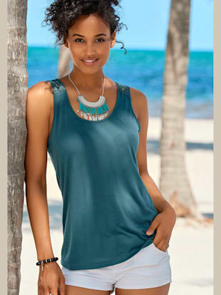 Débardeur lascana avec dentelle crochetée au dos et aux bretelles - LASCANA - Bleu Pétrole