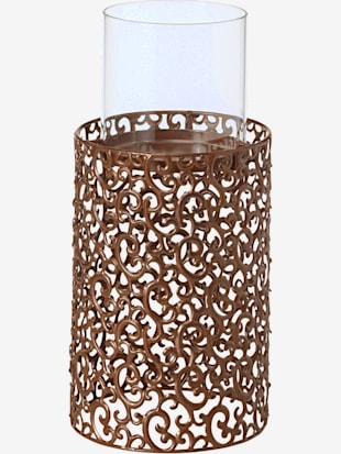 Lanterne de sol chandelier avec cylindre en verre - helline home - Marron Antique