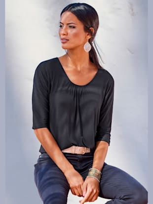 T-shirt à manches 3/4 lot de 2 pratique - LASCANA - Pétrole, Noir