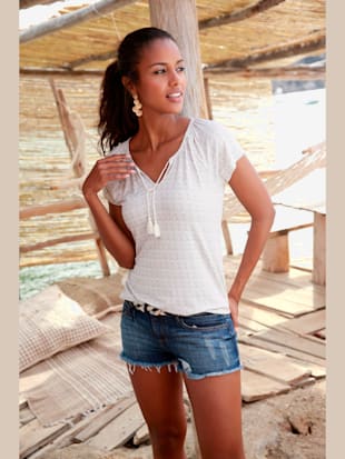 Lot de 2 t-shirts vivance - Vivance - Crème À Motifs, Noir