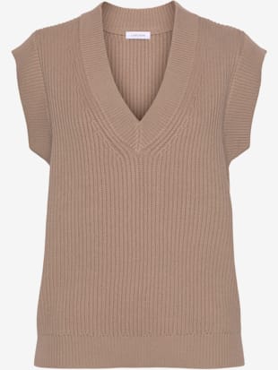 Débardeur en tricot débardeur en v - LASCANA - Coloris Chamois