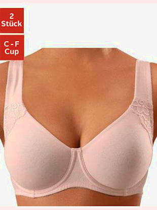 Soutien-gorge minimiseur à armatures - petite fleur - Poudre + Blanc