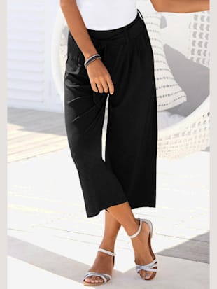 jupe-culotte légère rayée ou noire - lascana - noir