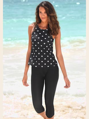 T-shirt pour la baignade imprimé à pois mode - LASCANA - Noir-blanc