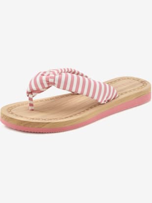 tongs sandales flip-flop en matière imperméable - elbsand - rose à rayures
