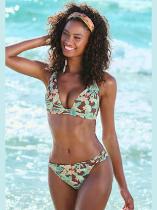 Bikini triangle motif floral – chaque pièce est unique - s.Oliver - Café-menthe