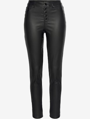 Pantalon en imitation cuir pantalon en synthétique avec ceinture taille haute - LASCANA - Noir