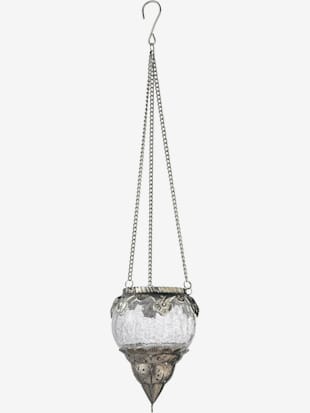 panier suspendu pendentif en verre - helline home - couleur argent antique