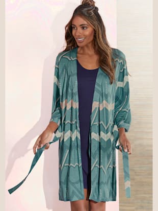 Kimono imprimé avec ceinture à nouer - LASCANA - Turquoise