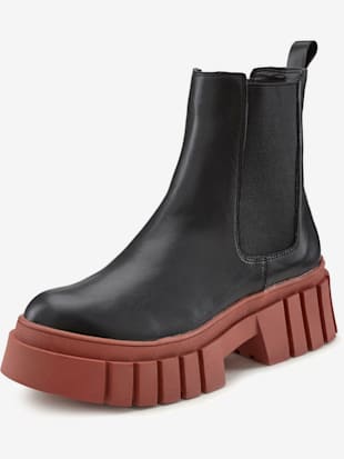 Bottines semelle chunky tendance - LASCANA - Noir-rouge