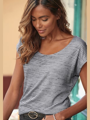 T-shirt rayures tendance - Vivance - Marine