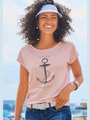 T-shirt manches à bords francs - Beachtime - Rose