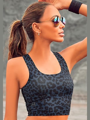 T-shirt d'extérieur - LASCANA ACTIVE - Anthracite-léopard