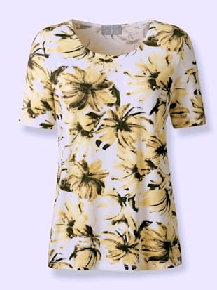 T-shirt imprimé viscose - Fair Lady - Blanc-citron Imprimé