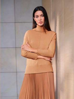 Pull col roulé flatteur - Rick Cardona - Couleur Chamois