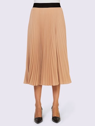 jupe plissée qualité plissée tendance - rick cardona - couleur chamois
