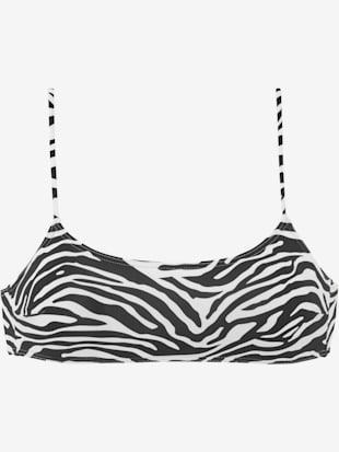 haut de bikini bustier bonnets amovibles - venice beach - noir-blanc