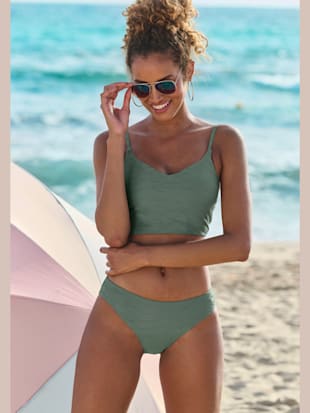 Haut de maillot de bain court matière structurée aux couleurs tendances - Sunseeker - Vert Olive