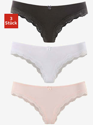 Lot de 3 slips brésiliens lascana - LASCANA - Rose, Blanc, Noir