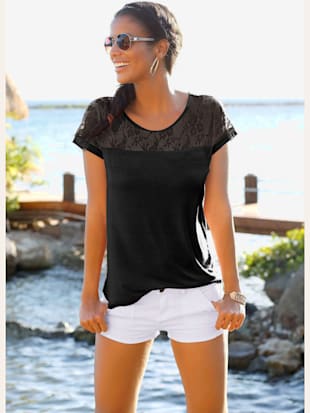 T-shirt de plage encolure ronde - LASCANA - Noir