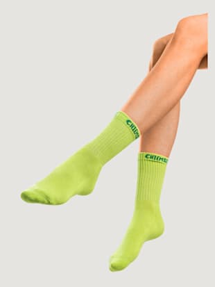 chaussettes de tennis lot de 6 paires de chaussettes tendance - chiemsee - noir, blanc, bleu, turquoise, citron vert, fuchsia