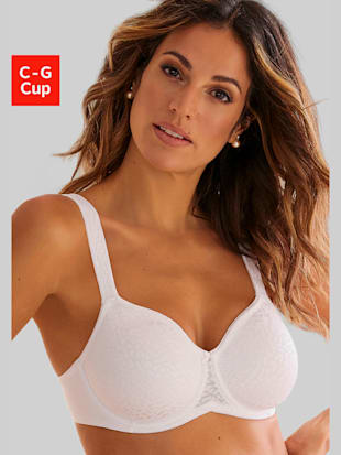 Soutien-gorge minimiseur féminin en qualité jacquard brillante - LASCANA - Blanc