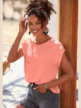 T-shirt encolure ronde - Buffalo - Corail